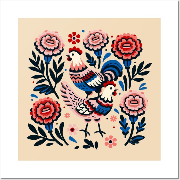 Chickens and Marigolds Wall Art by Itouchedabee